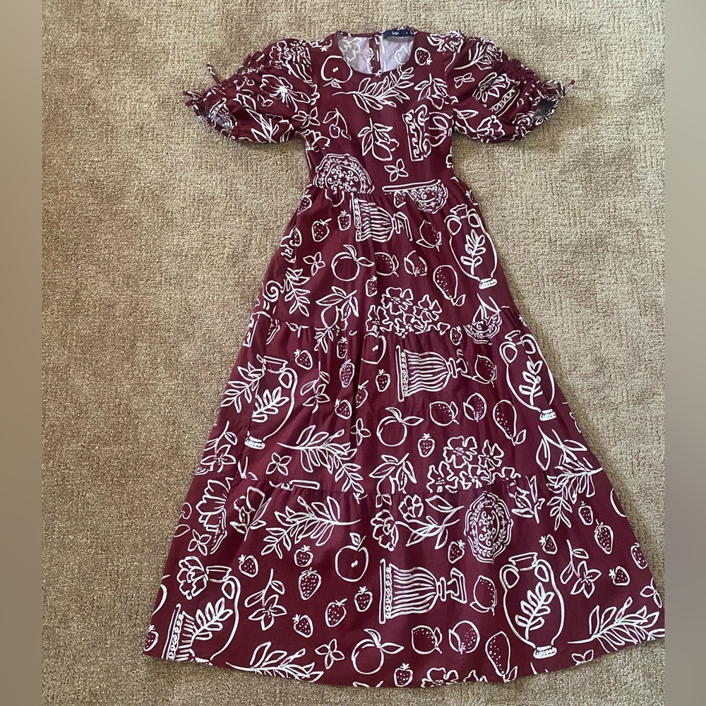 Sportsgirl boho maroon floral dress